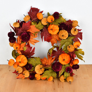 High Quality 50CM Handmade Autumn Halloween Pumpkin Wreath for Home Decoration Door Hanging Rattan Walls-Harvest Festival Easter - Product Image 1
