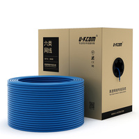 Jaket PVC 250mhz kualitas tinggi kabel jaringan kabel Lan SFTP Cat6 konduktor tembaga telanjang