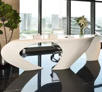 תפור לפי מידה משרד שולחן אקריליק מוצק משטח ייחודי עיצוב משרד ריהוט בכיר יוקרה משרד ריהוט