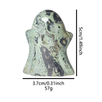 Figurine de fantôme miniature en pierre précieuse naturelle sculptée à la main, en améthyste et quartz rose, pour décoration d'Halloween (vente en gros)