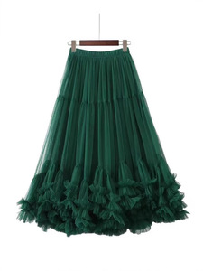 <span class=keywords><strong>Jupe</strong></span> en maille à volants de style swing pour femme, <span class=keywords><strong>taille</strong></span> élastique, <span class=keywords><strong>jupe</strong></span> <span class=keywords><strong>tutu</strong></span> à volants larges en dentelle douce - Product Image 5