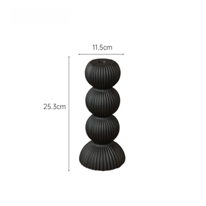 Modern Creative Black <strong>White</strong> <strong>Candlestick</strong> Tabletop Geometric Striped <strong>Candlestick</strong> - Product Image 6