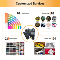 Gants mi-doigts souples et respirants en microfibre texturée, avec bracelet réglable antidérapant, résistants à l'abrasion et durables