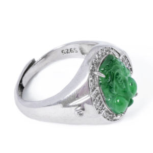 Anello Unisex Design originale di alta qualità gioielli alla moda verde giadeite naturale 925 argento <span class=keywords><strong>PI</strong></span> Xiu Power portafortuna - Product Image 3