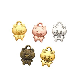 Colgante de Lechón de Pie, Adorable Animal de Granja, de Aleación en Tono Plata Antigua y Dorado, para Regalo de Año Nuevo Lunar - Product Image 5