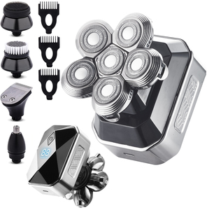 For 6D <b>Head</b> Shaver for Bald Men LED Display 5 1 Detachable Electric <b>Razor</b> IPX6 Waterproof Wet/Dry Rechargeable Household - Product Image 1