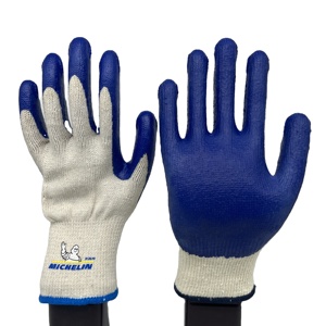 Durable Anti-Slip <strong>Latex</strong> Knitted <strong>Gloves</strong> with <strong>Latex</strong> Crinkle Palm Coating CE Certified Customizable for Personal Care Use - Product Image 6