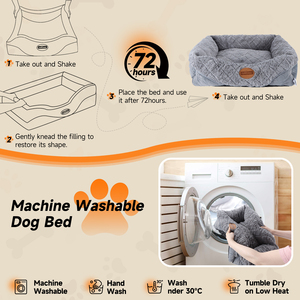 Nobleza XL letto per cani morbido soffice letto per animali in peluche con fondo antiscivolo materiale PP modello solido per dormire comodamente - Product Image 6