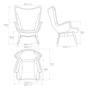 Ensemble de fauteuils Harlequin multicolores, base en métal, pour salon, une seule pièce - Product Image 6