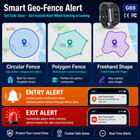 Botón de Pánico SOS con Alerta de Caídas para Personas Mayores, Rastreador de Pulsera GPS 4G G69, Compatible con Monitoreo de Frecuencia Cardíaca y Temperatura