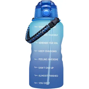 1 جالون/128oz تحفيزية المياه زجاجة مع الوقت علامة و القش ، مانعة للتسرب تريتان BPA شحن إبريق ماء