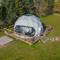 Dôme géodésique Igloo de 8m de diamètre tente d'hôtel de luxe salon commercial structure en acier camping dôme de glamping pour une utilisation en extérieur