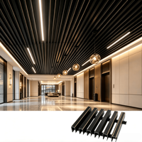 Plafond en grille carrée en alliage d'aluminium, design linéaire ouvert, insonorisant, ignifuge, couleur personnalisée, idéal pour les bureaux - Meilleure vente