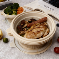 Bol à soupe biodégradable en amidon de maïs, résistant aux hautes températures, anti-fuite, pour plats à emporter, camping et cadeaux promotionnels, directement de l'usine
