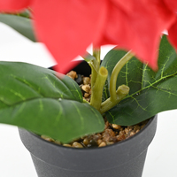 Fleurs de Poinsettia Artificielles Longue Durée 24cm Rouge Décoration de Noël pour Centre de Table Maison Fête Hivernale Décoration d'Hiver