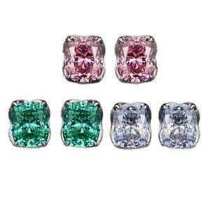 High Quality Jewelry Eco-friendly Copper 10*12MM Cubic Zirconia Green Stone Flower <b>Petal</b> Earrings for Delicate Feminine Charm - Product Image 2