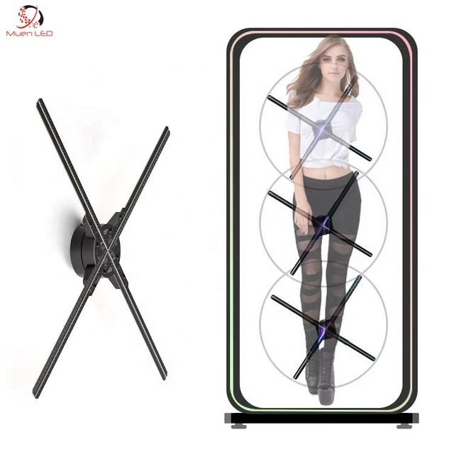 Factory Supply Outdoor 65cm Advertising Equipment Splicing 3d Holographic Display Projector Hologram Fan Digital Displays