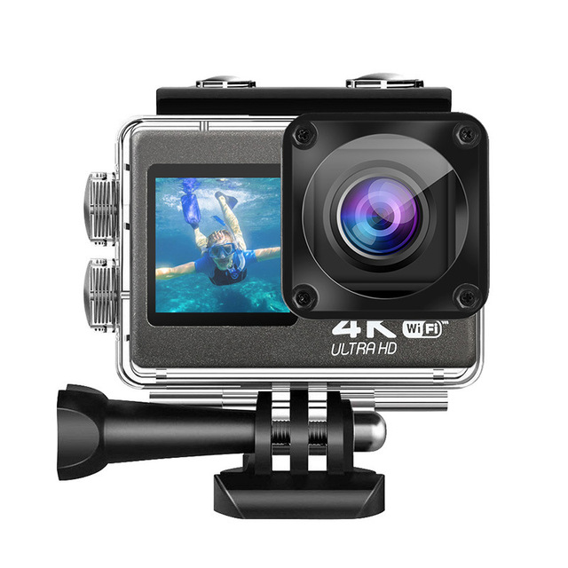 4K Anti-shake Action Camera Waterproof Dual Screen Touch Nightshot Electronic Stabilization Remote Control for Vlog Video