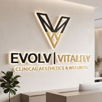 Lettres rétroéclairées LED personnalisées, logo 3D, logo doré, lettres dorées, lettres LED, enseigne lumineuse LED, enseigne éclairée LED, enseigne LED