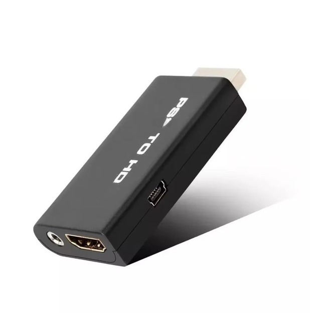 Audio Video Converter for PS2 to HDMI-compatible Converter Adapter With 3.5mm Audio Cable for PS2 Display Modes