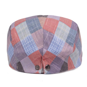 Béret à carreaux pour femme casquette vichy printemps/été chapeau de quartier hommes Preppy - Product Image 4
