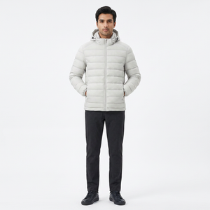 Factory Direct Mens Insulated Puffer Jacket Detachable Hood Lightweight Water Resistant Fabric Adjustable Hem Jackets - Product Image 1
