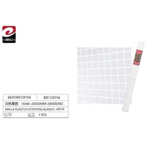 Malla Plástica Estepona de Alta Calidad, Marco de Plástico Blanco Recubierto, Valla 49319, Rejilla Rectangular, 1x3m-20x20mm-260gr/m2 - Product Image 1