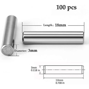 3 mm X 18 mm Dowel Pin Metal Fasten <b>Stainless</b> <b>Steel</b> <b>Shelf</b> Support Pin - Product Image 2