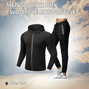 Conjunto Deportivo Unisex de Dos Piezas de Secado Rápido, Chaqueta para Correr que Absorbe el Sudor, Ropa Deportiva con Patrón Sólido, Ecológica, para Otoño - Product Image 2