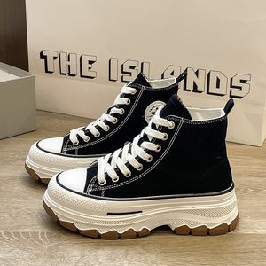 Spring New Fashion Trend Canvas <b>Shoes</b> Women Students High Top Thick Bottom Height Increase Casual Board CS-07 Canvas Trendy <b>Shoe</b> - Product Image 3