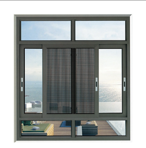 Cadre de fenêtre coulissante moderne résistant aux ouragans, en aluminium économique à double vitrage avec moustiquaire pliante, dernier design - Product Image 4