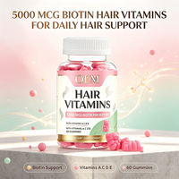 Gummies de vitamines pour cheveux 5000mcg Biotine avec vitamines A C D E 60 unités