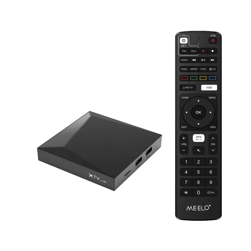 Factory price IPTV TV BOX Meelo Plus XTV Air Set-top box Android 11 Amlogic S905W2 Smart Media Player with IR remote