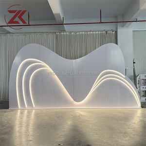 ZKAI Offre Spéciale : Mur d'acrylique blanc carré pour mariage, présentoir à <span class=keywords><strong>champagne</strong></span> pour décoration de fête - Product Image 4