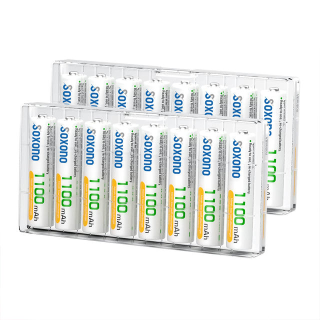 SOXONO Rechargeable AAA Batteries - 1100mAh | 1200 Cycles, Low Self - Discharge, Eco - Friendly