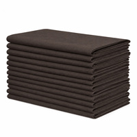 Serviettes en tissu polyester filé MJS 240 GSM, couleur chocolat, 20x20, lavables industriellement, pour la location de linge d'hôtel