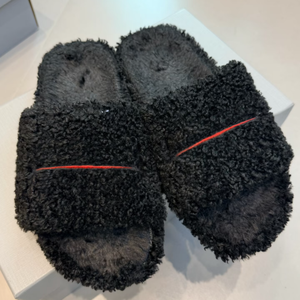 Fashion Luxury Designer Plush Platform <b>Slides</b> Suitable For Men And Women With Delicate Embroidery And Warm Inner Lining - Product Image 1