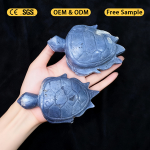 Escultura de Tortuga de Coral Azul Natural al por Mayor, Tallado de Animales de Piedra Curativa de Cristal para Decoración - Product Image 4