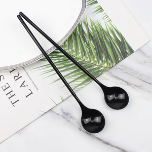 Disposable Long-Handled Plastic Spoons For Herbal Jelly Ice Cream Milk Tea Dessert Shops - Product Image 2