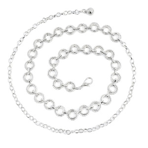 กระโปรงอเนกประสงค์พร้อมห่วงโซ่เอวโ<span class=keywords><strong>ล</strong></span>หะวงกลมสำหรับผู้หญิงเข็มขัดตกแต่งชุดเดรสสายรัดเอวปรับได้ - Product Image 2