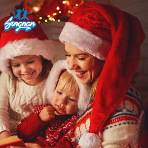 क्रिसमस लंबे समय तक लाल हरे रंग की पट्टियों के लिए छुट्टी पार्टी सजावट के लिए वयस्कों के लिए टोपी थोक - Product Image 5