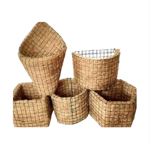 Hot Selling Classic Floor Hanging Hand Carved Lightweight Eco-Friendly Biodegradable <b>Plastic</b> Coconut Husk Coir <b>Planter</b> - Product Image 3