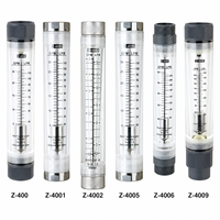 Rotameter Akrilik Transparan Silinder Seri KIO Z400 PP/304SS Sambungan Ulir Skala Ganda GPM/LPM In-Line