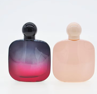 Flacon de parfum en verre de luxe personnalisé de 50 ml, couleur violette et rose tendance