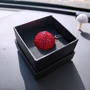 Colgante para Coche, Bola de Cristal con Diamantes de Imitación, 3.5cm, Color Blanco AB, Decoración Interior, Estilo de Lujo Ligero - Product Image 3