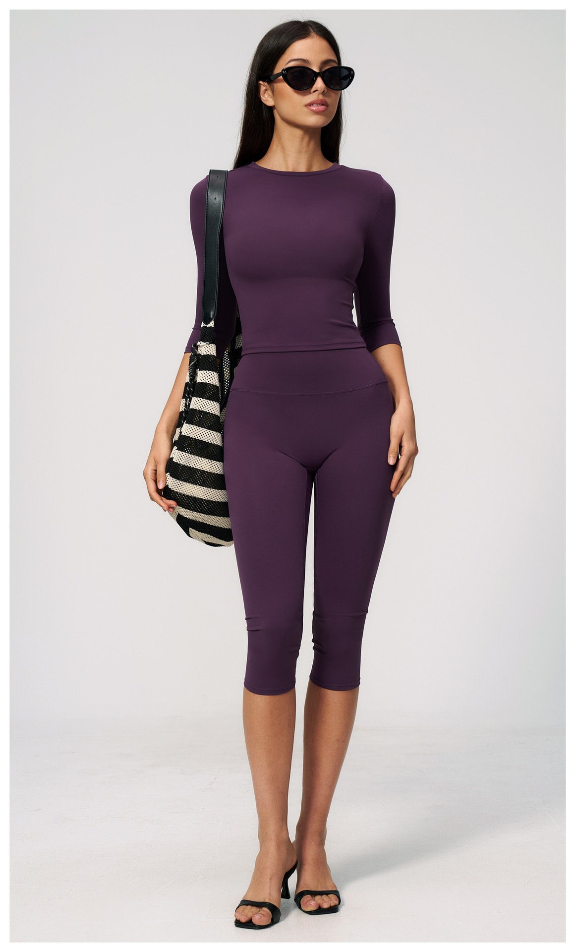 High-Waist Tummy-Control Activewear Leggings: back view showing construction, seams and support
