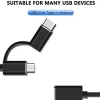 Harga pabrik adaptor telepon kabel otg usb c 2 in 1 adaptor usb Tipe c mikro ke usb otg untuk ponsel