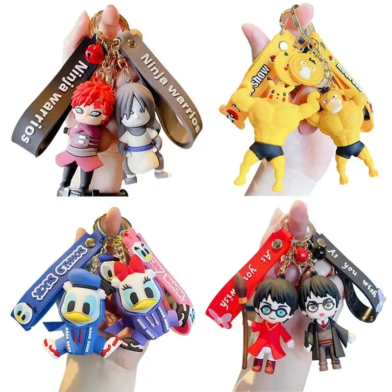 Hete Verkoop Cartoon Anime Serie 3d Kawaii Pop Ghost Slayer Harrys Potter Hellos Kitty Pokemoneds Narutos Pvc Sleutelhanger