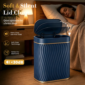 10-Liter Smart Automatic Stainless Steel <b>Sensor</b> Trash Can Rectangular Garbage Dustbin Waste <b>Bin</b> with Lid for Kitchen or Office - Product Image 5