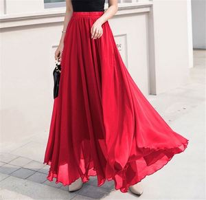 Jupe longue décontractée en maille unie <span class=keywords><strong>de</strong></span> soie pour femme, taille haute, collection Printemps-Été NY - Product Image 4